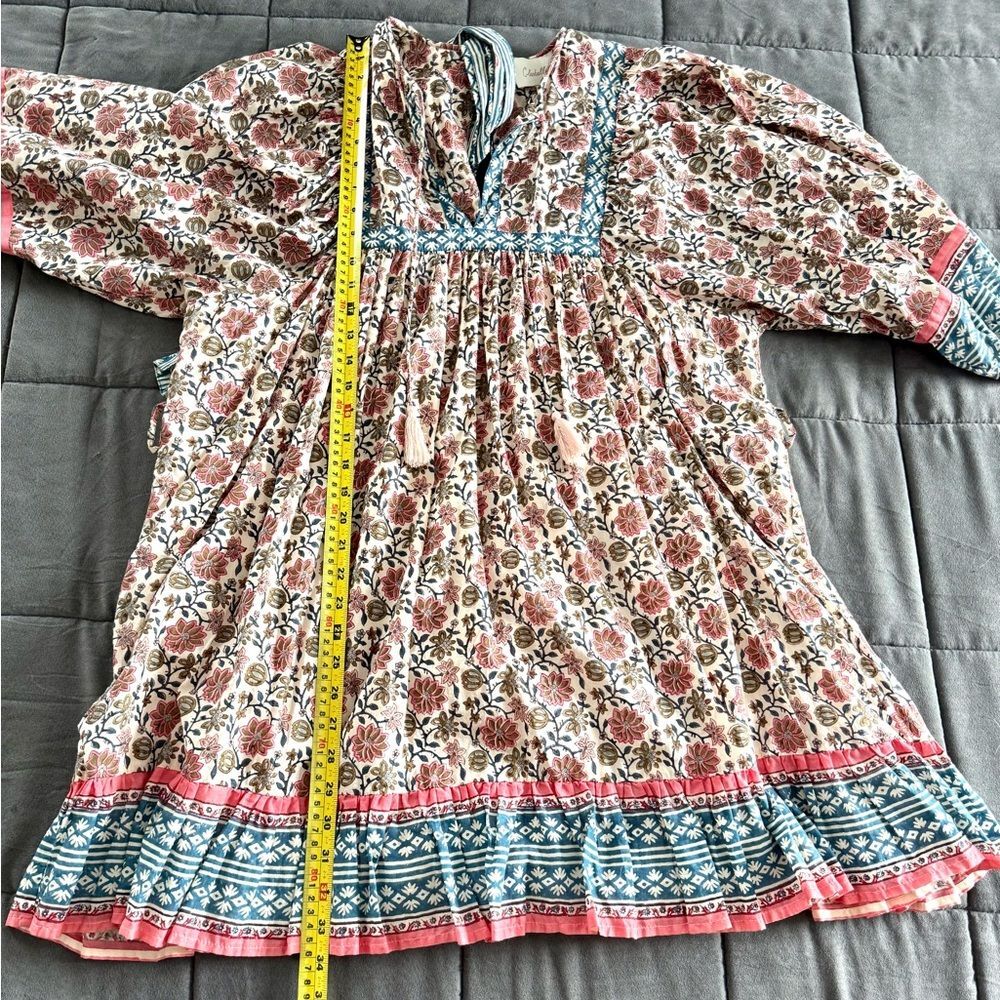 Cleobella Women’s Bohemian Magdalena Sunset Mini Dress With Tie Belt Size Large - Picture 6 of 9